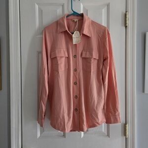 Hem & Thread Pink Casual Button Down Shirt